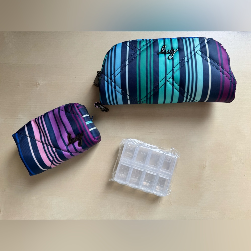Lug Striped Pouch Set with Organizer